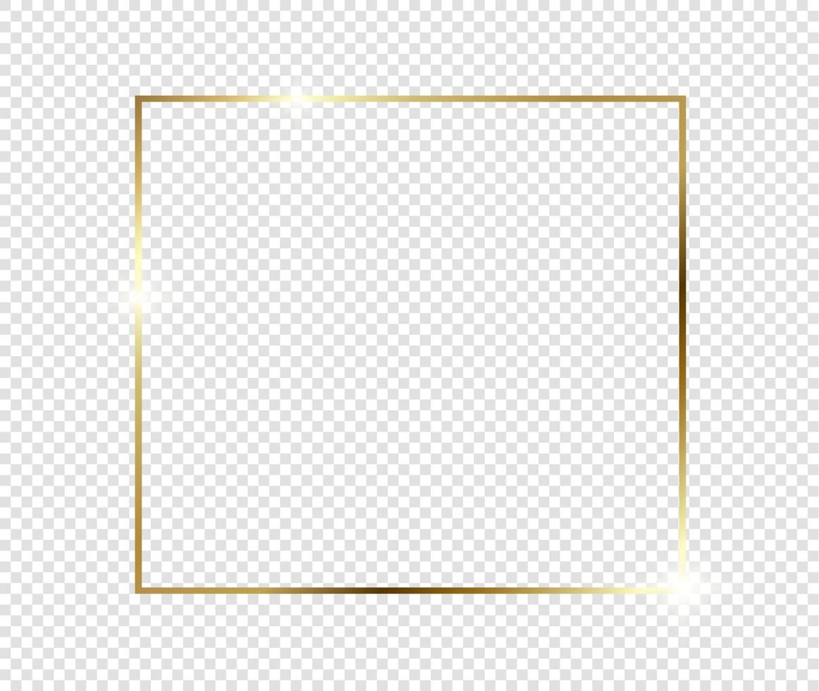 Gold shiny glowing frame background. Golden luxury vintage realistic vector