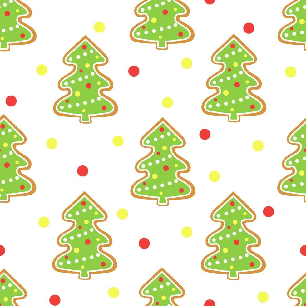 Gingerbread Christmas tree new year pattern vector