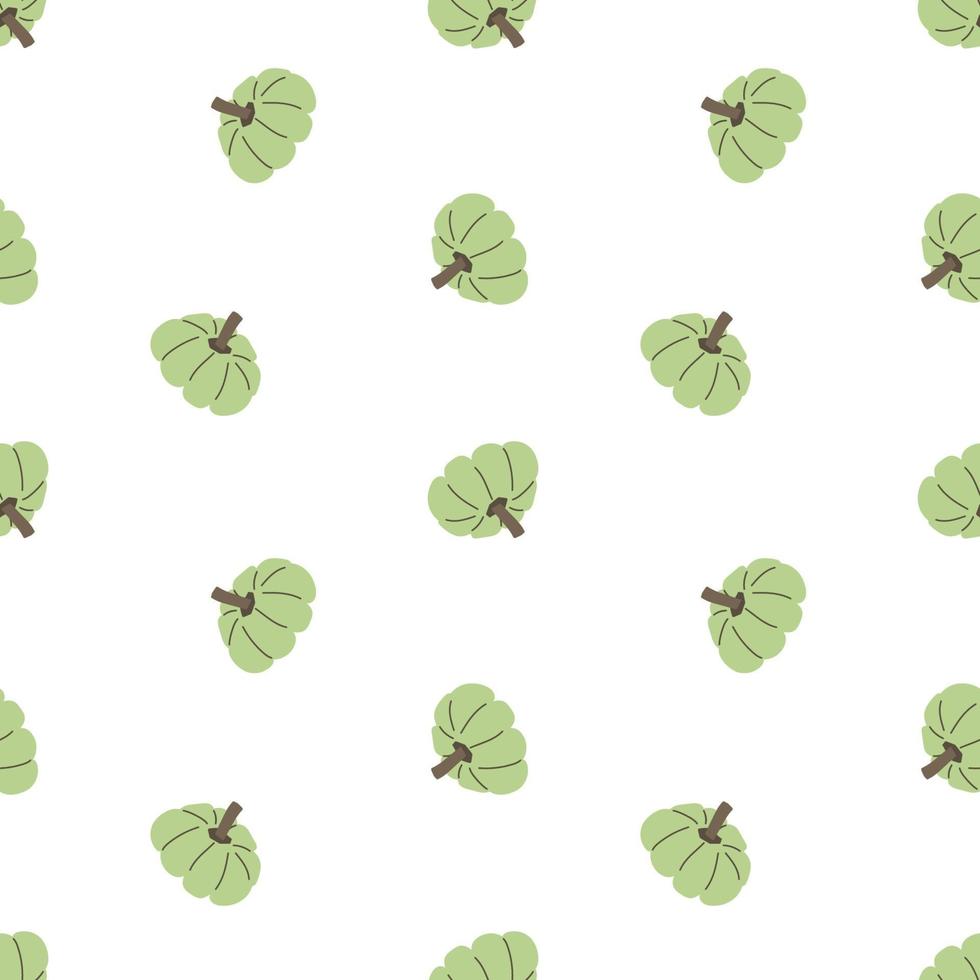 Green cartoon pumpkins seamless pattern vector