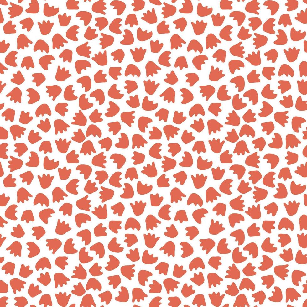 Red silhouette botanical flower seamless pattern vector