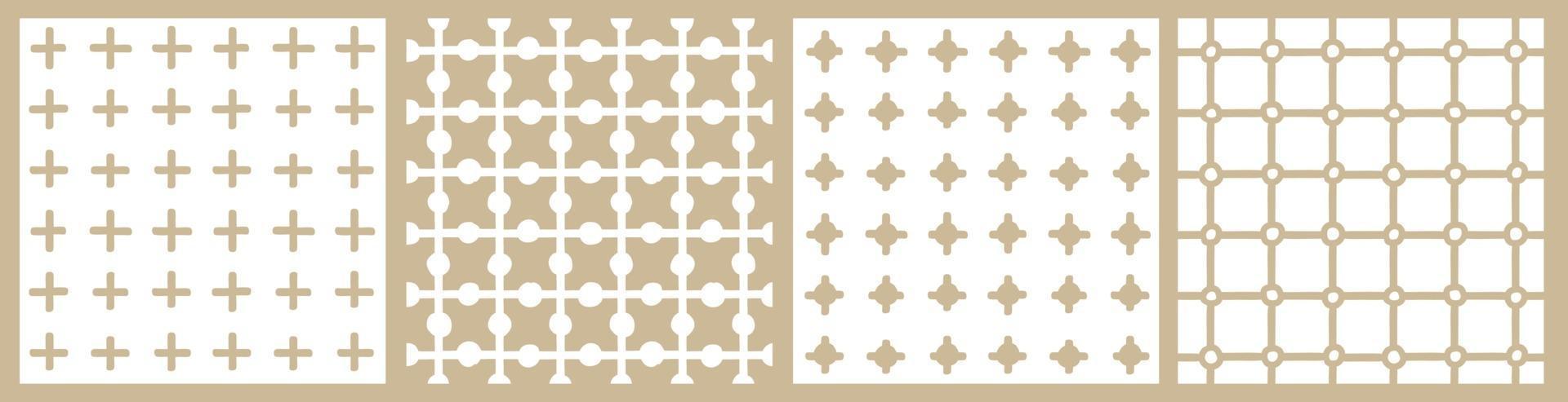 Set of simple vector hand drawn beige seamless patterns