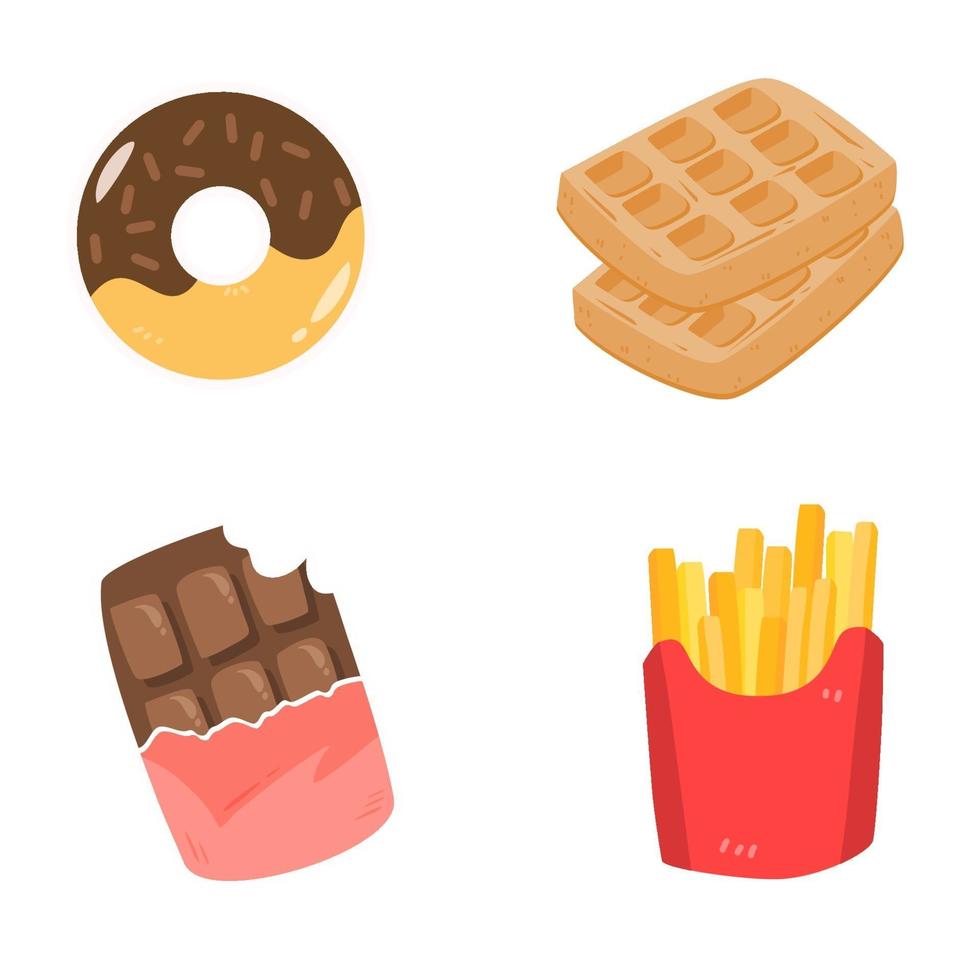 cute food sticker vector