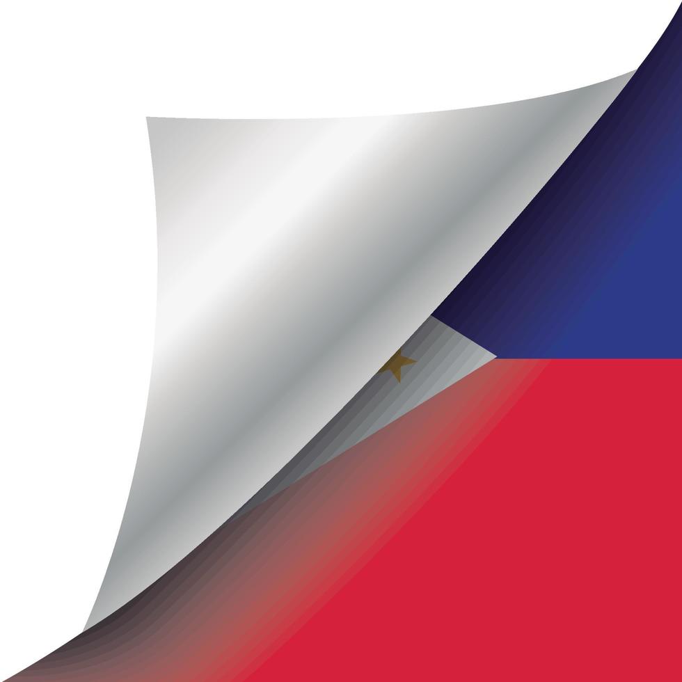 Philippines flag with curled corner vector