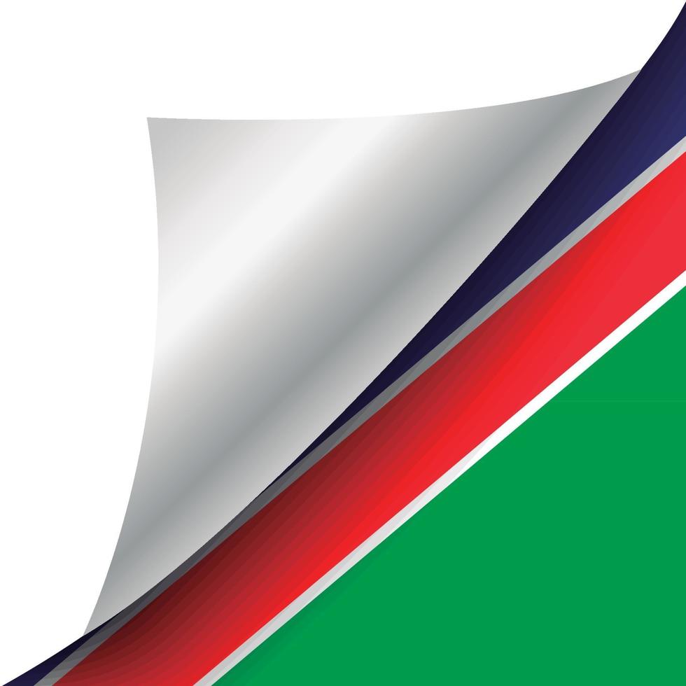 bandera de namibia con esquina rizada vector