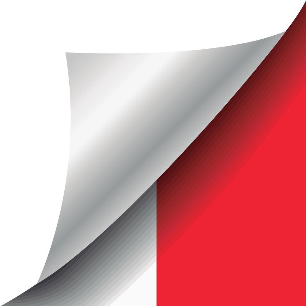 Malta flag with curled corner vector