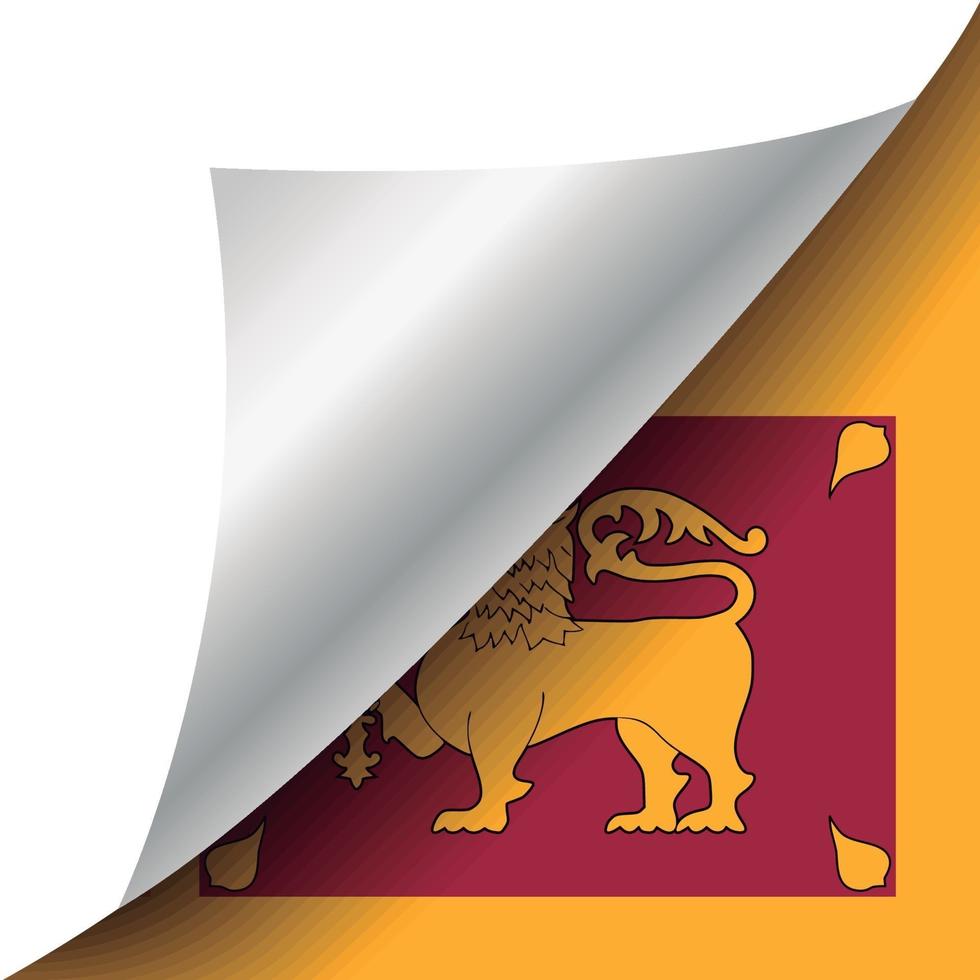 Sri Lanka flag with curled corner vector