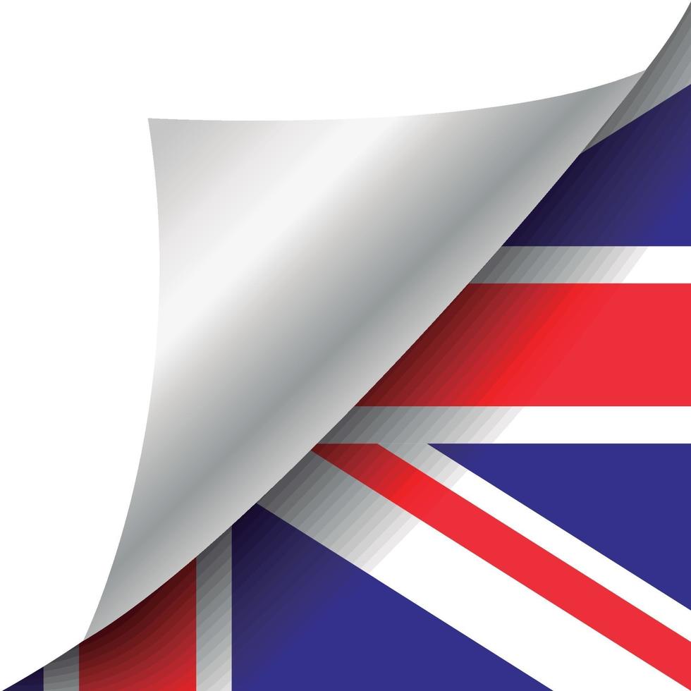 United Kingdom flag with curled corner vector