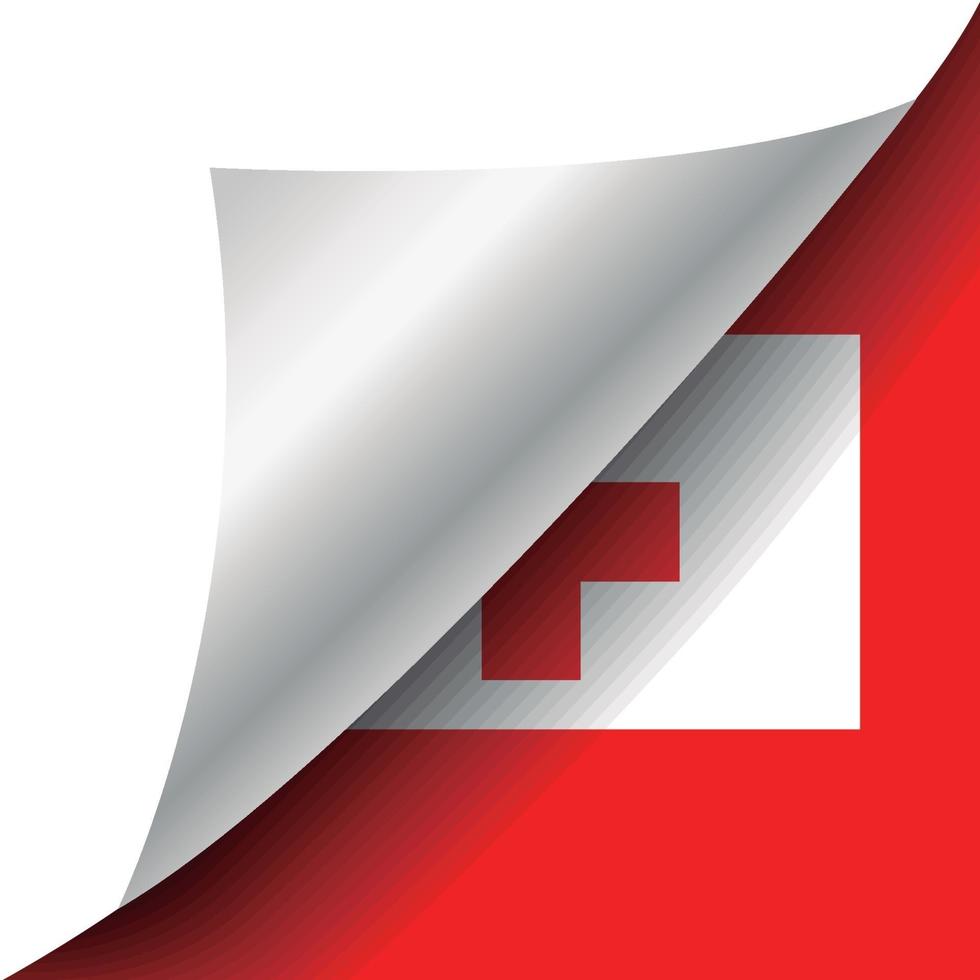 Tonga flag with curled corner vector