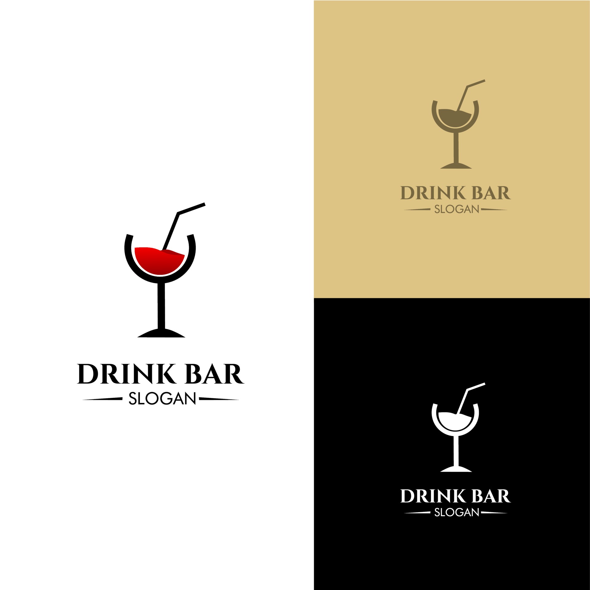 Drink bar logo design concept modern, good for your bar business 3367882  Vector Art at Vecteezy