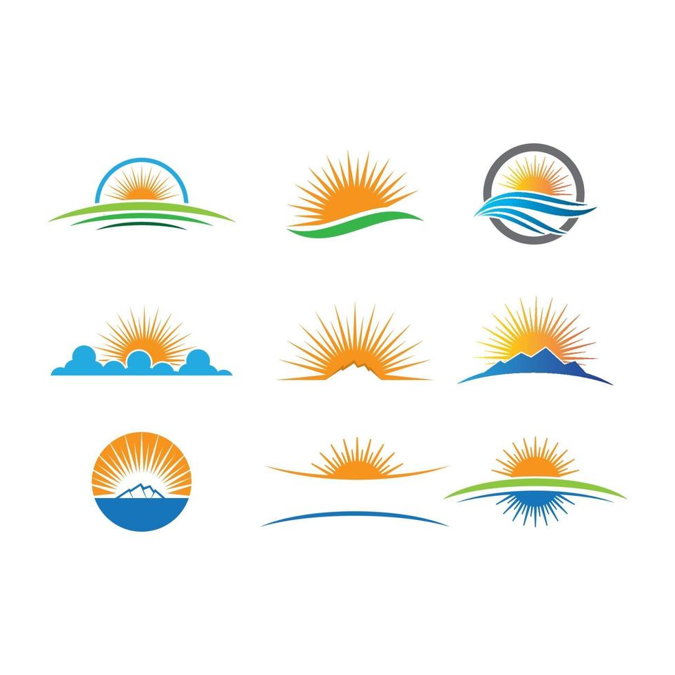 Sunset logo images vector