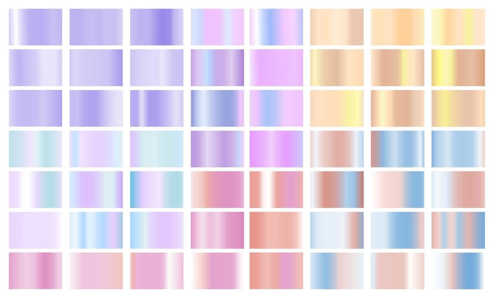 Set colorful Pastel gradient Chrome color foil texture background. vector