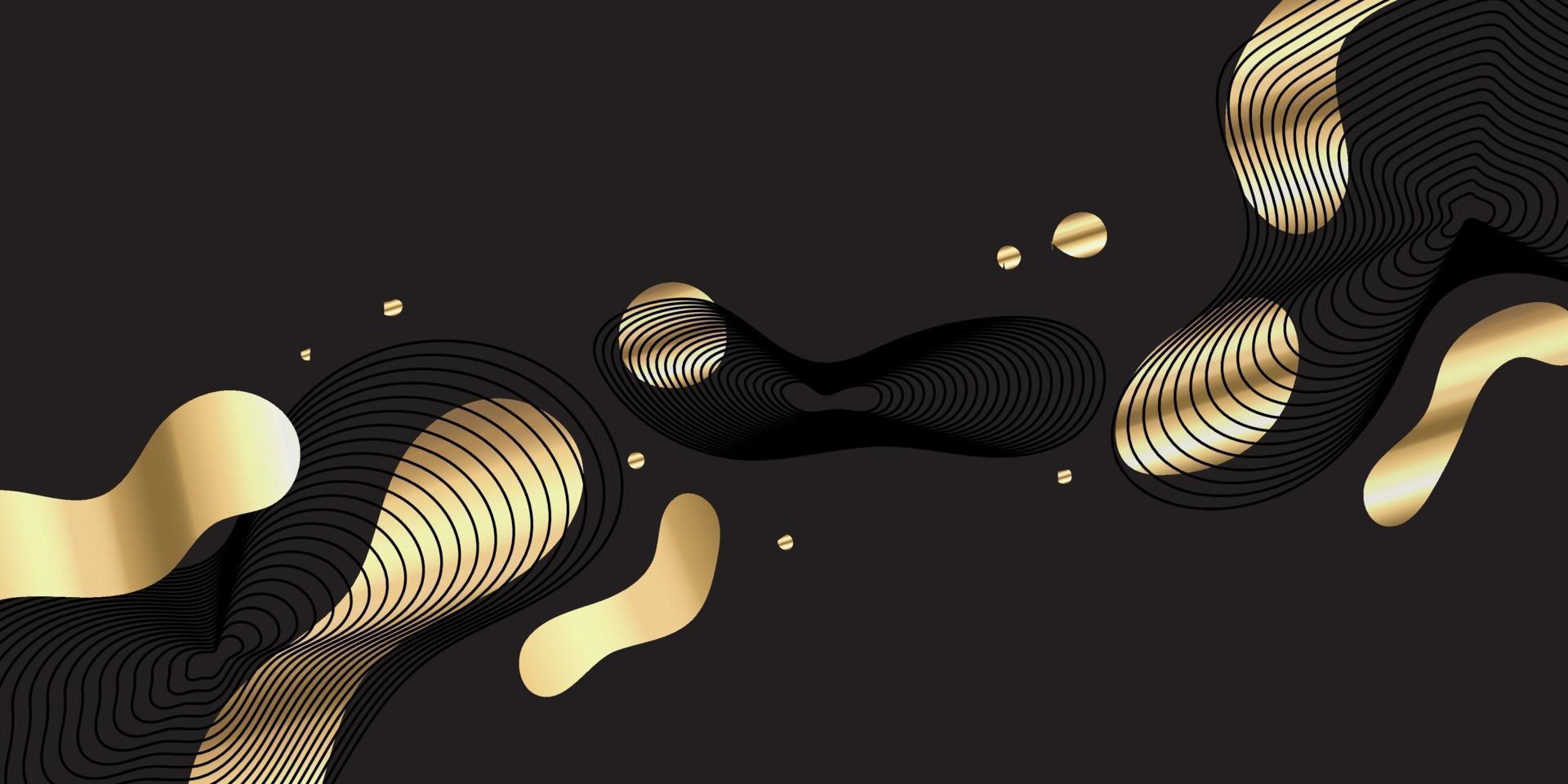 abstract black line arts background luxury white gold Modern vector