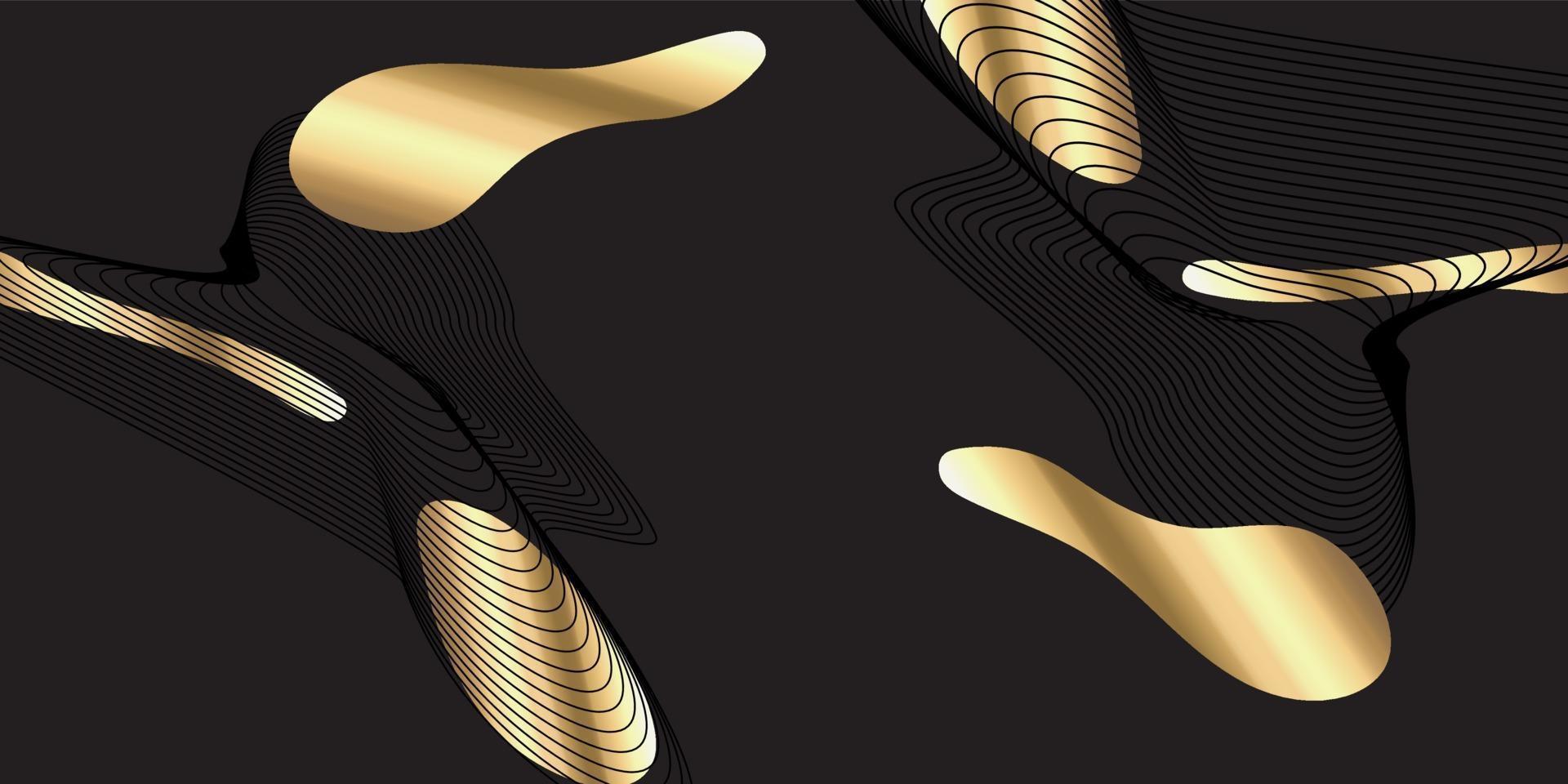 abstract black line arts background luxury white gold Modern vector