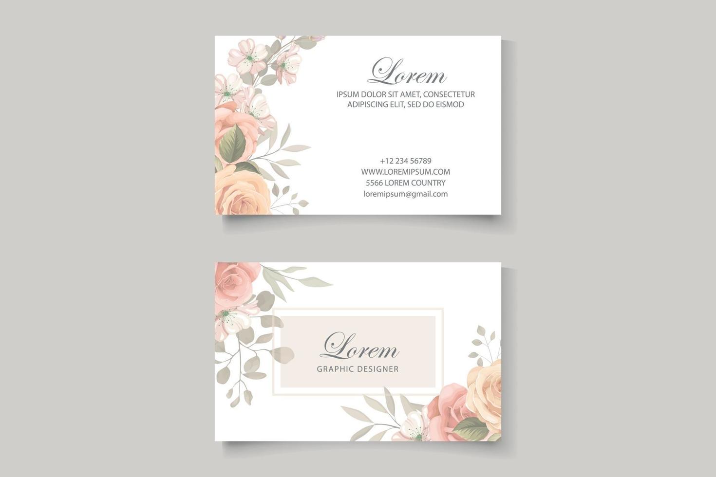 Beautiful floral business card template vector