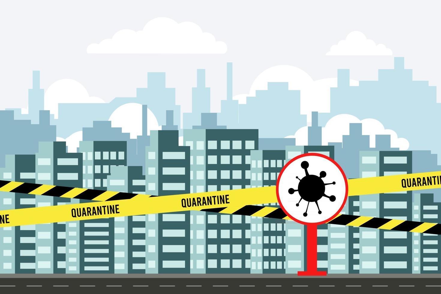 ciudad moderna. concepto de coronavirus vector