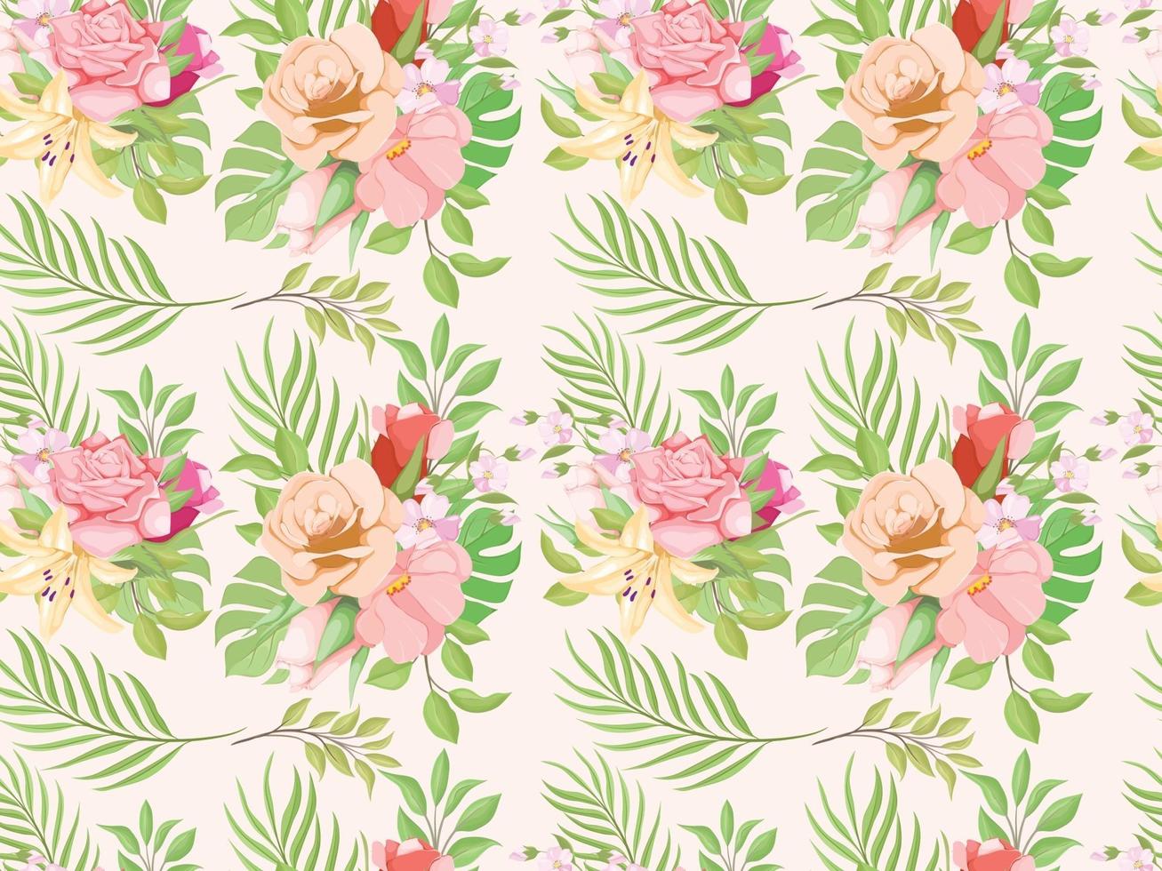 beautifull seamless pattern floral template vector