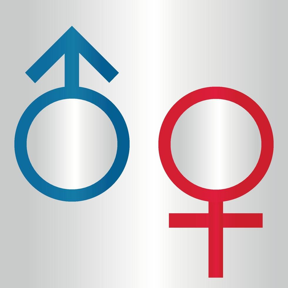 símbolo de género logo de sexo e igualdad de hombres y mujeres vector