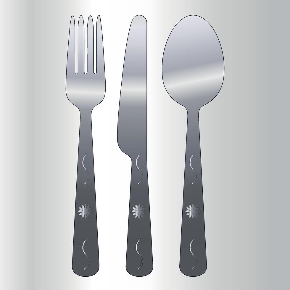 Set cutlery of fork spoon Hight realistic vector Ready for your design
