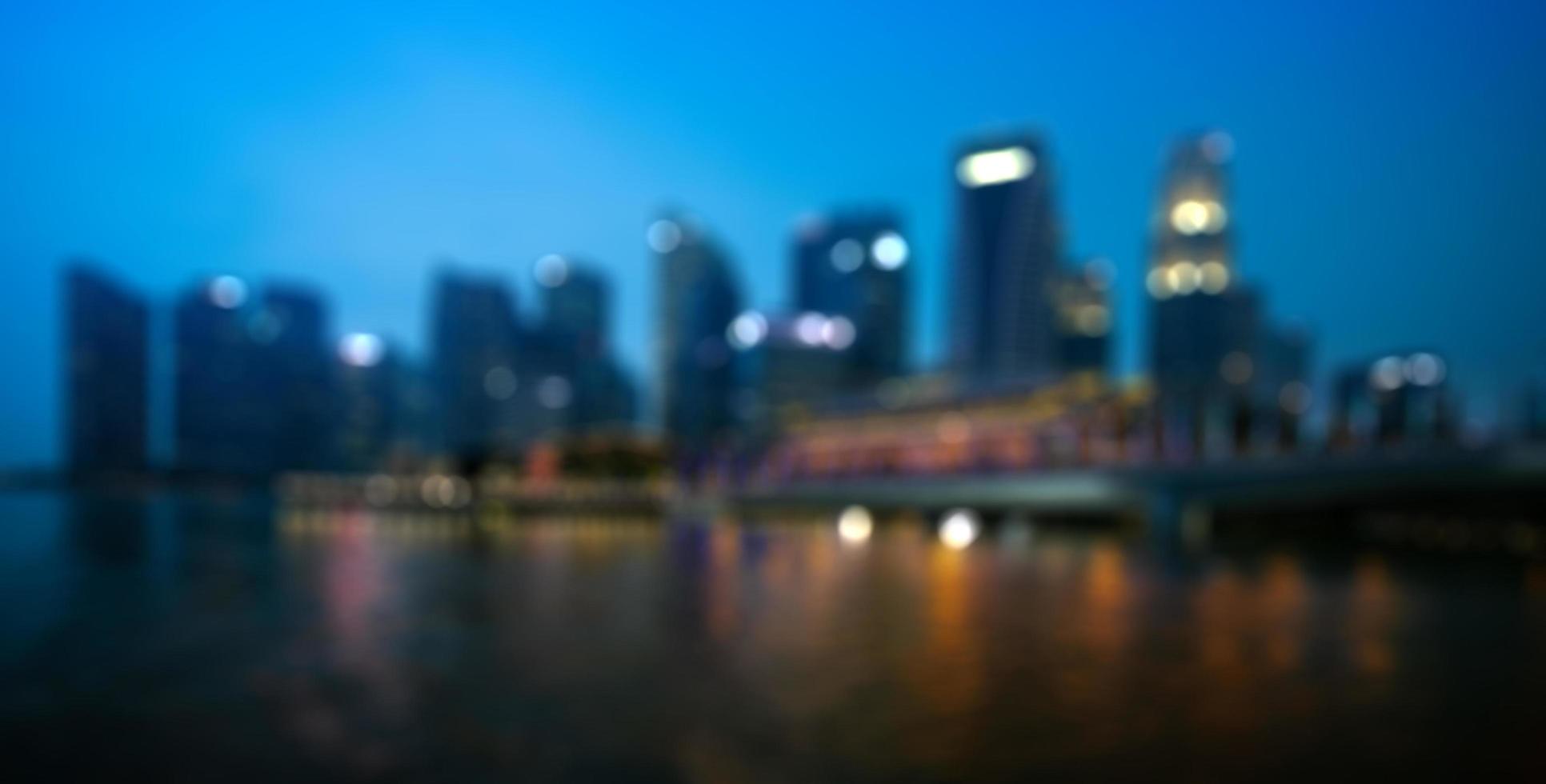 City and Building Sunset blurred background photo