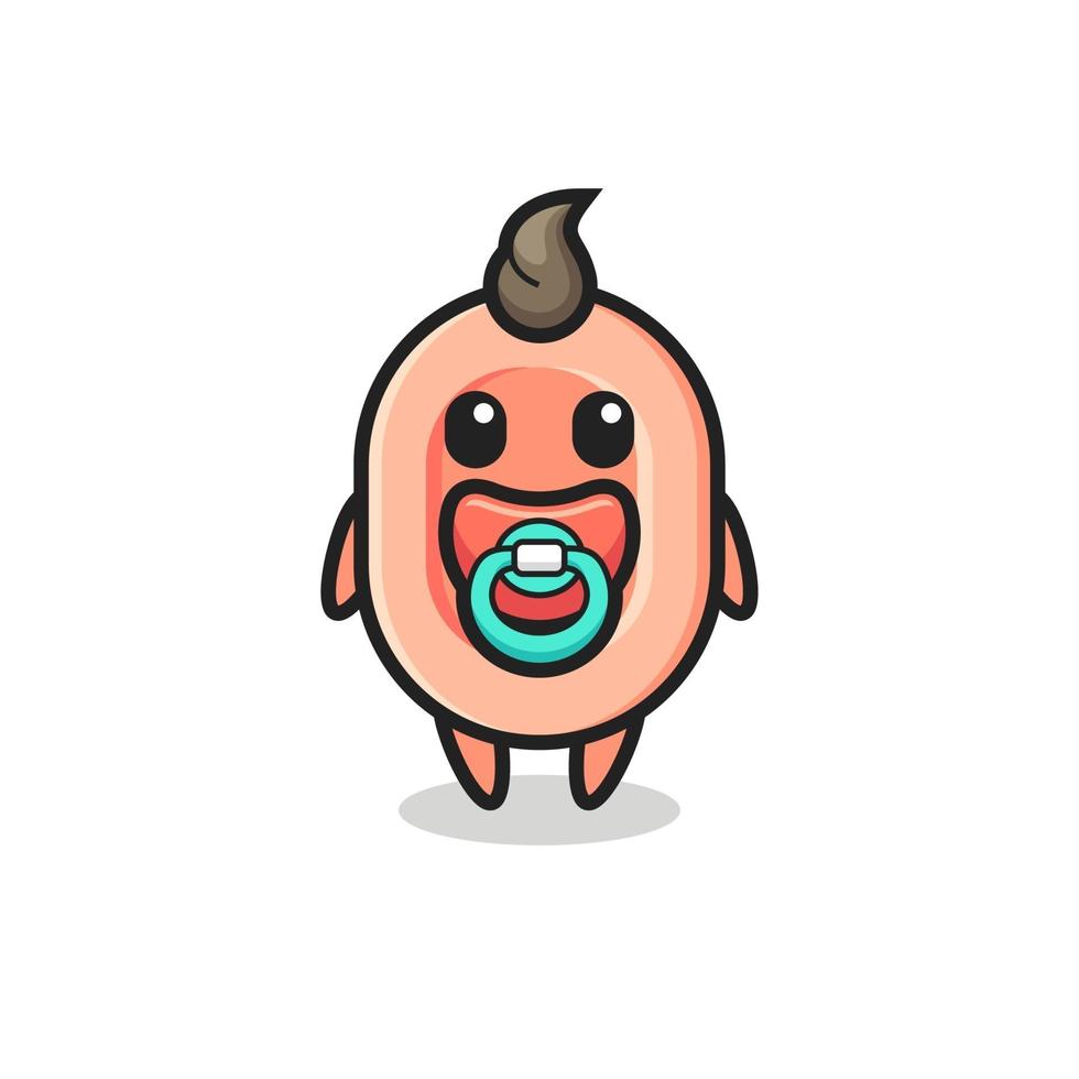 baby soap cartoon character with pacifier vector