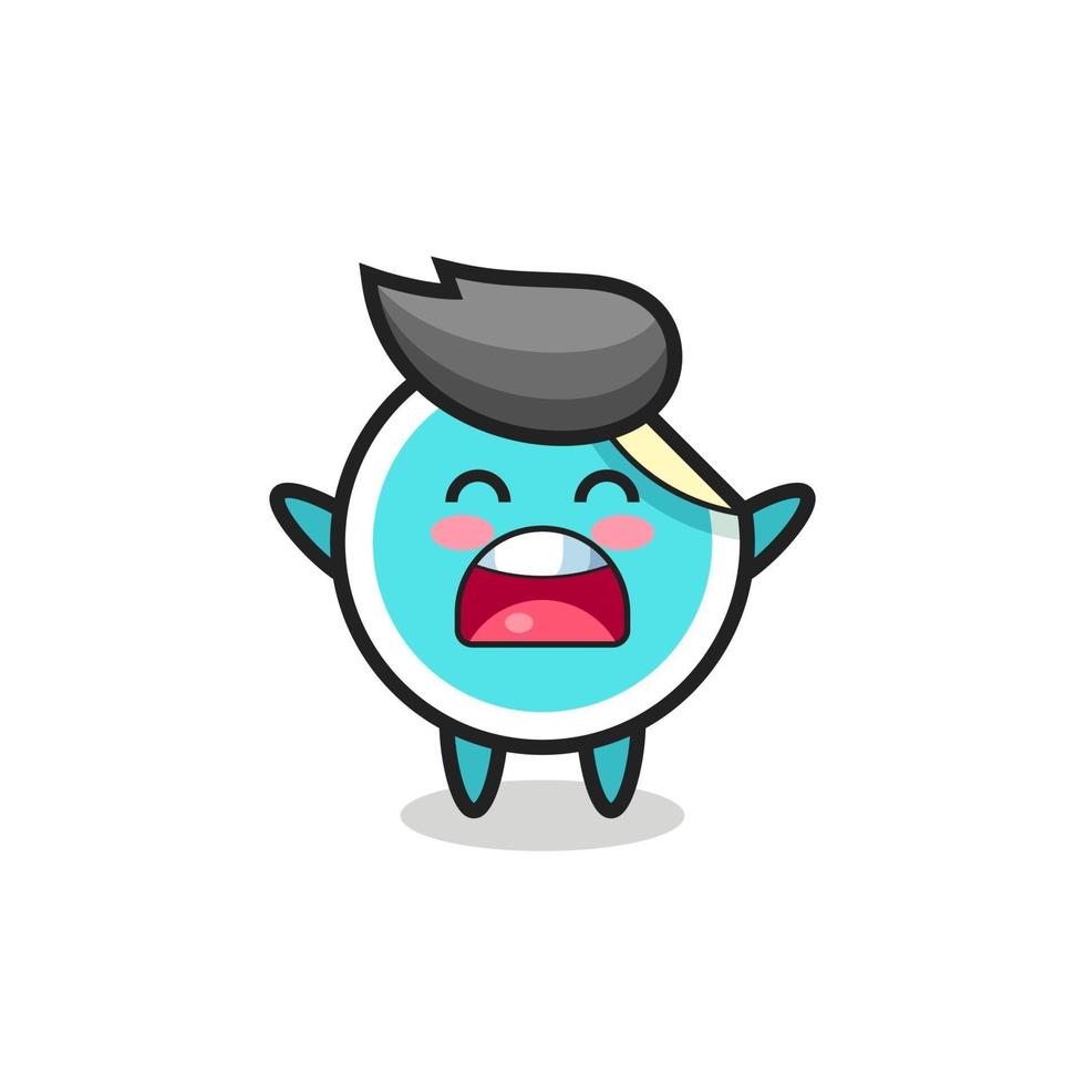 cute sticker mascot with a yawn expression vector