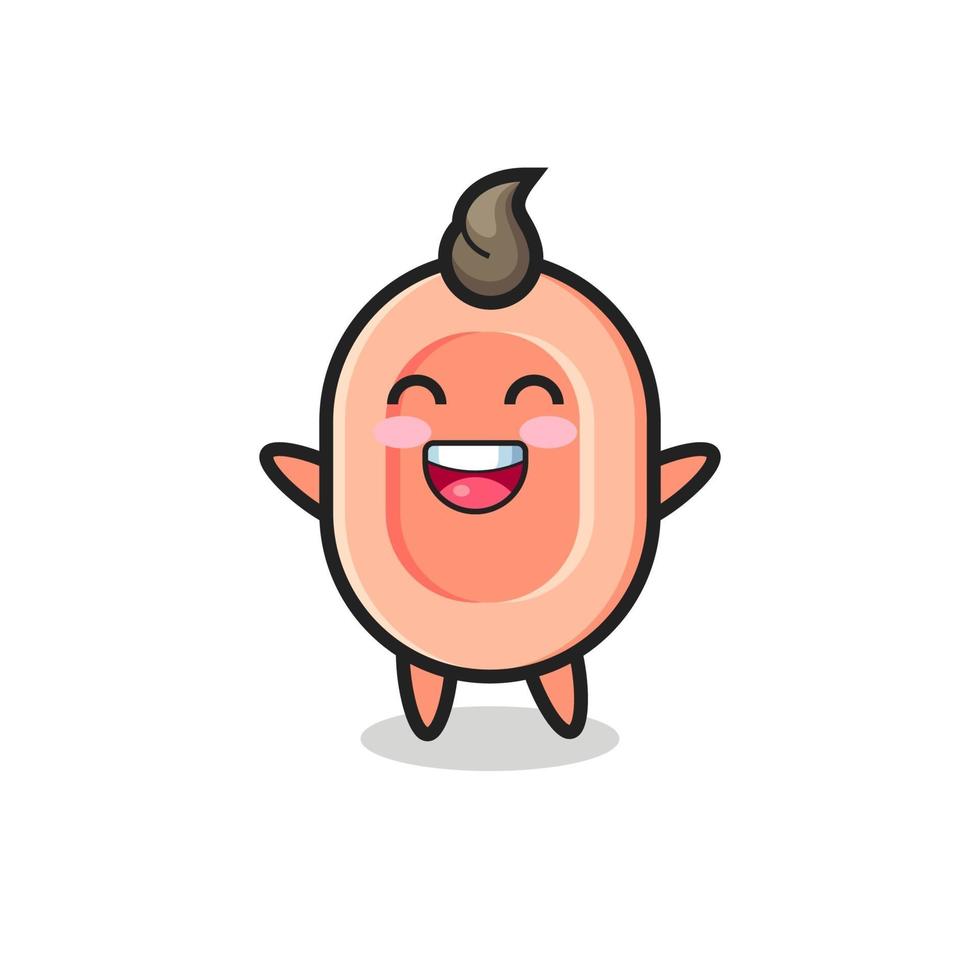 happy baby soap cartoon character vector