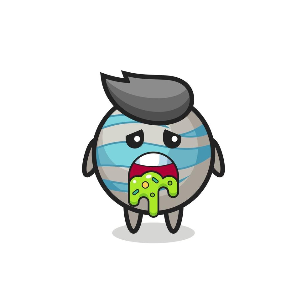 the cute planet character with puke vector
