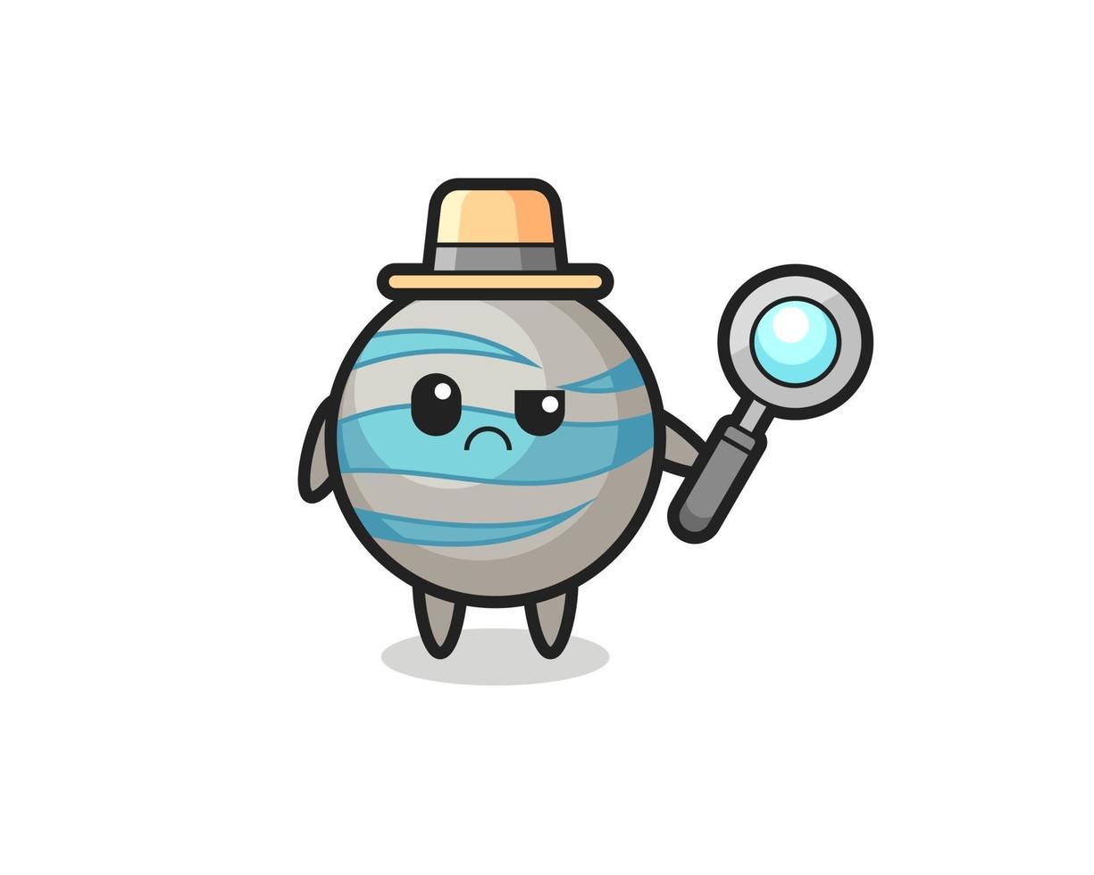 the mascot of cute planet as a detective vector