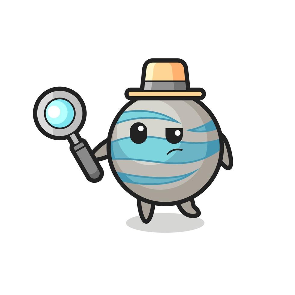 planet detective character is analyzing a case vector
