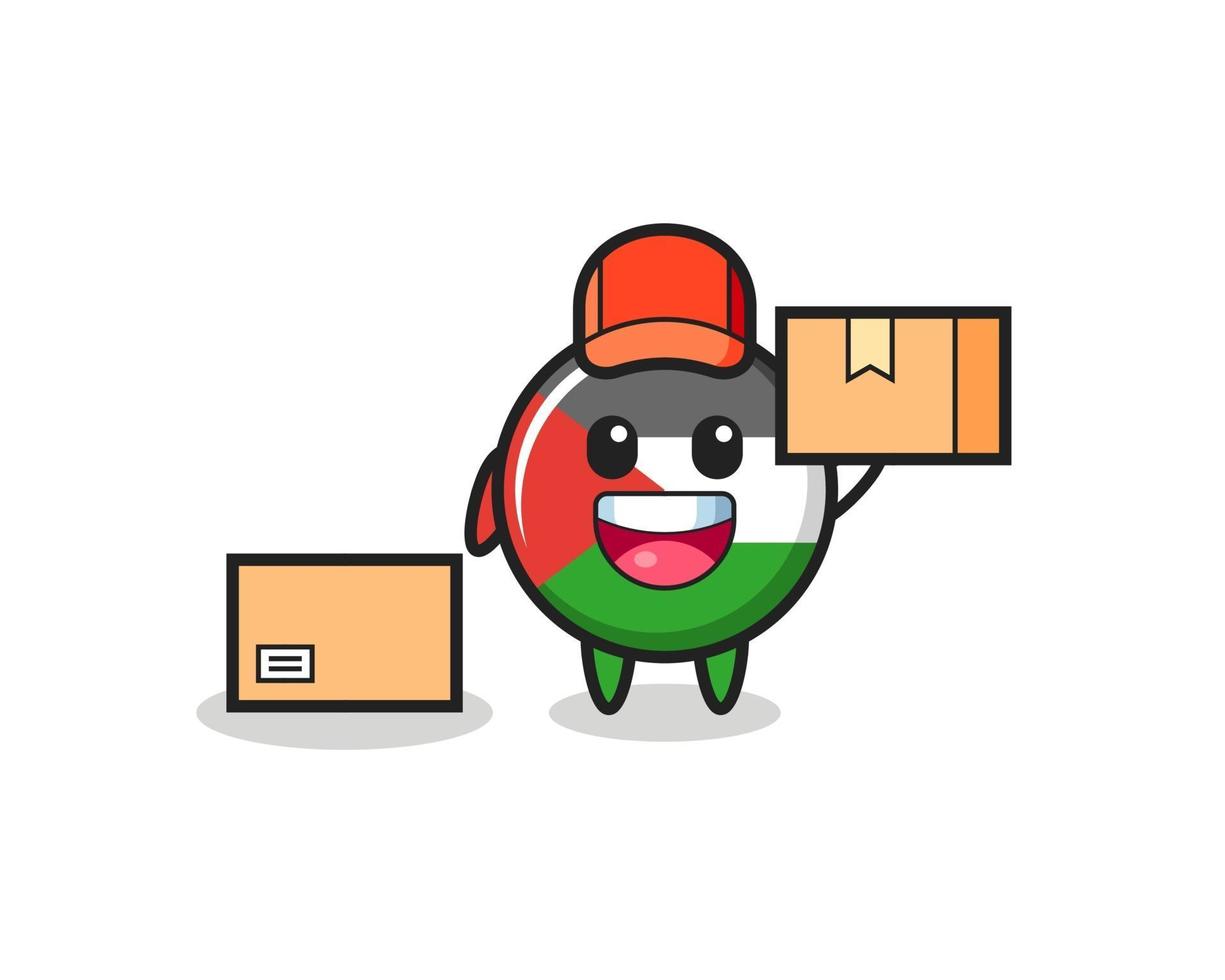 Mascot Illustration of palestine flag badge as a courier vector