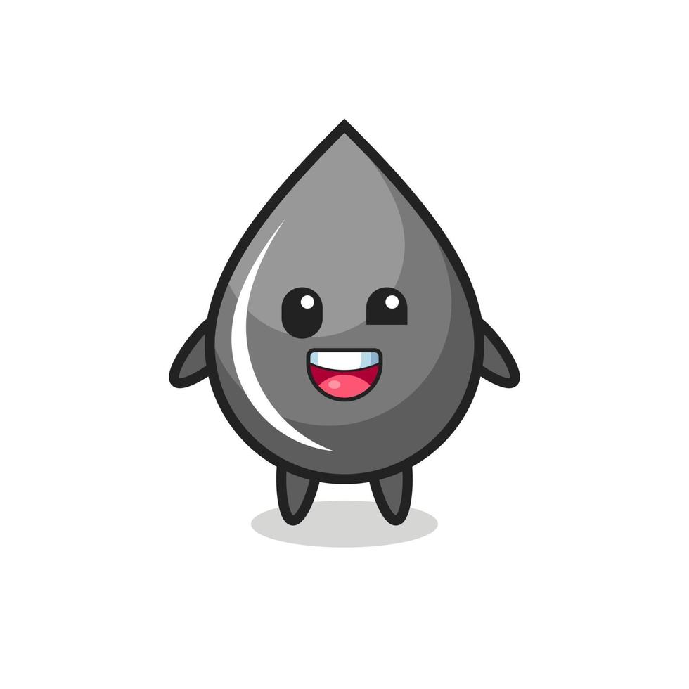 illustration of an oil drop character with awkward poses vector
