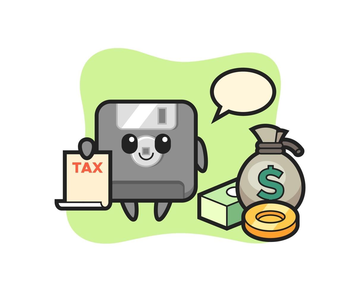 Character cartoon of floppy disk as a accountant vector