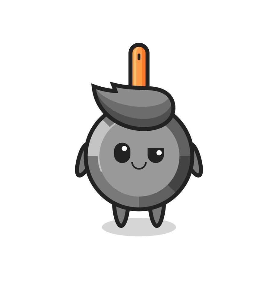frying pan cartoon with an arrogant expression vector
