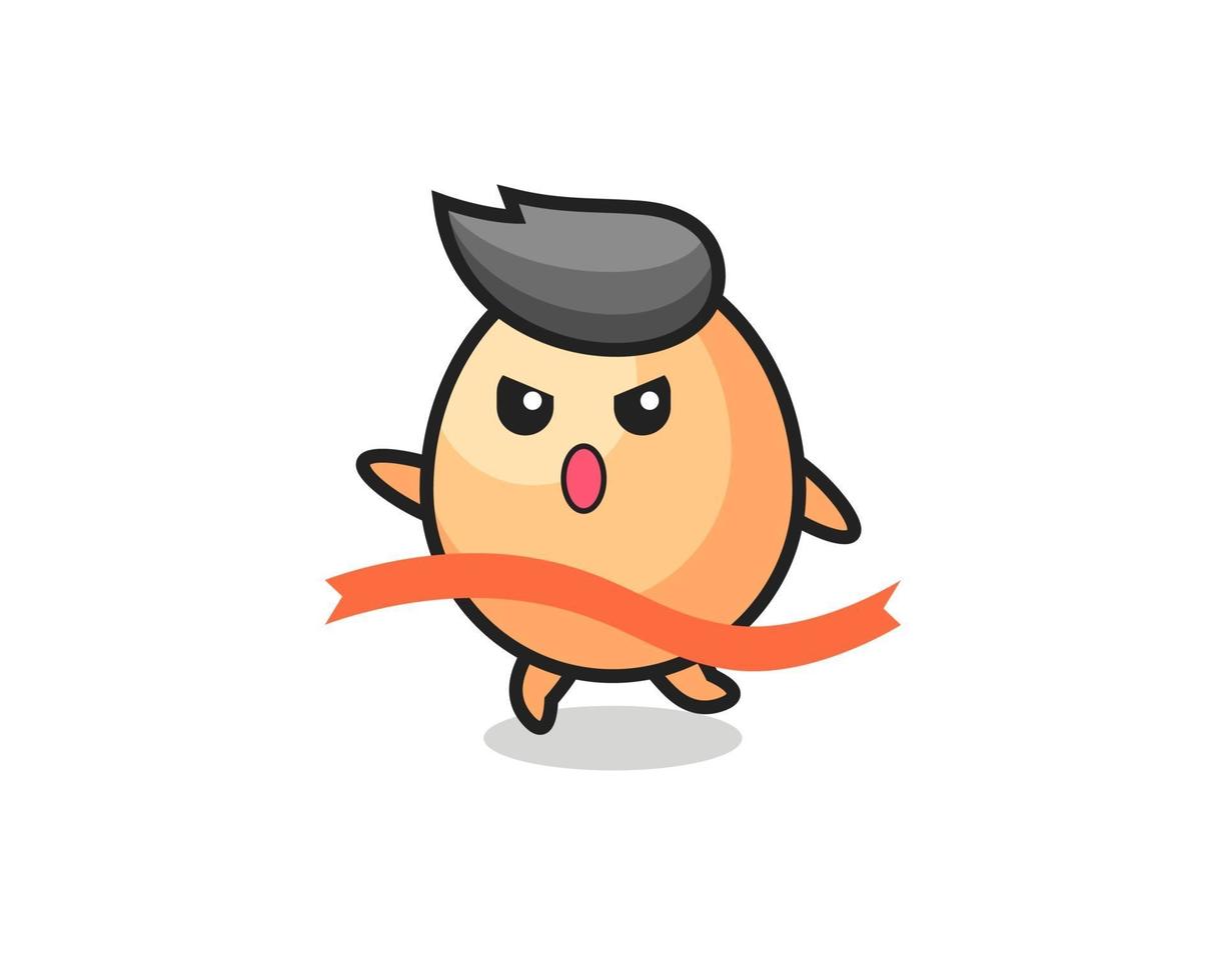 cute egg illustration is reaching the finish vector