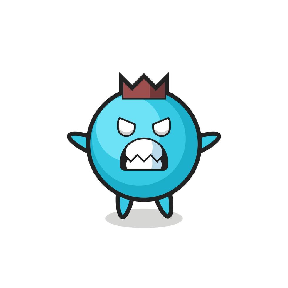 wrathful expression of the blueberry mascot character vector