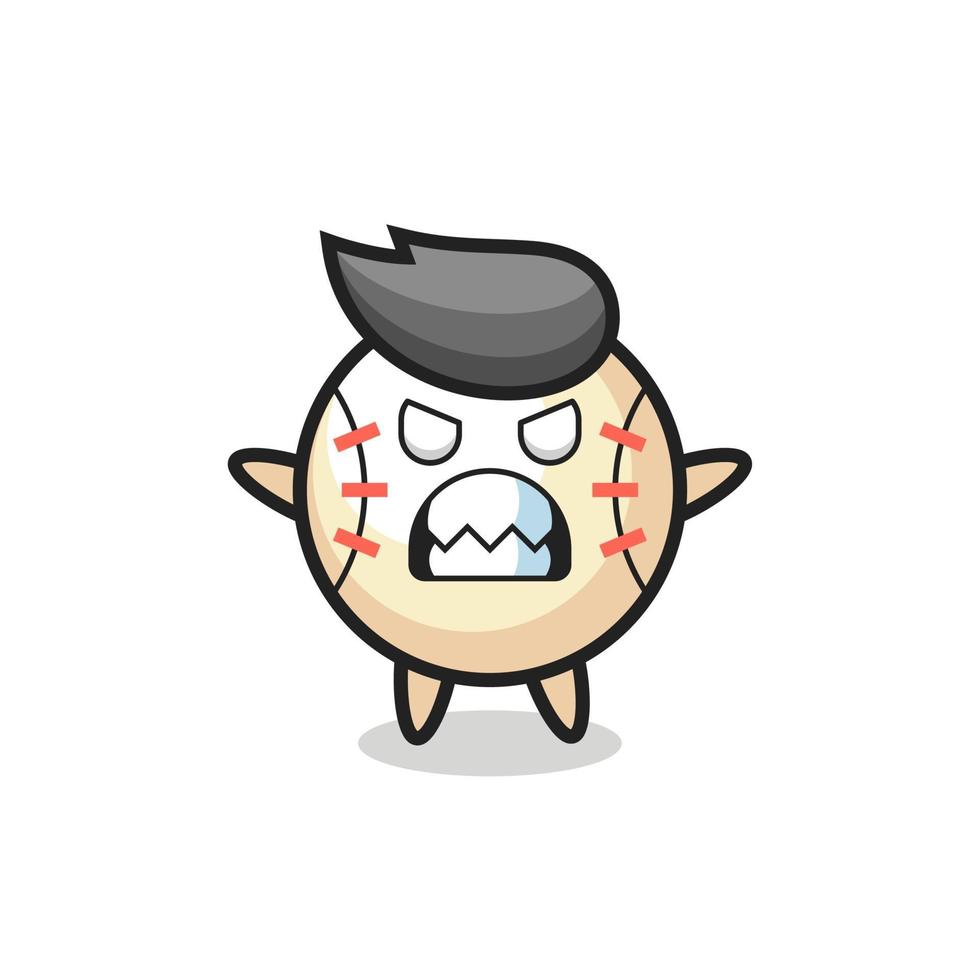 wrathful expression of the baseball mascot character vector