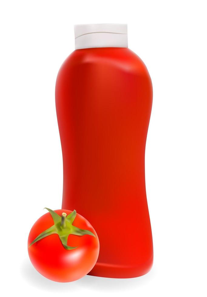 red tomato bottle vector