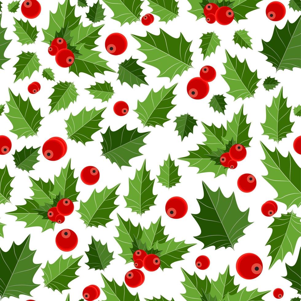 Abstract Beauty Christmas Berry Seamless Pattern Background. vector