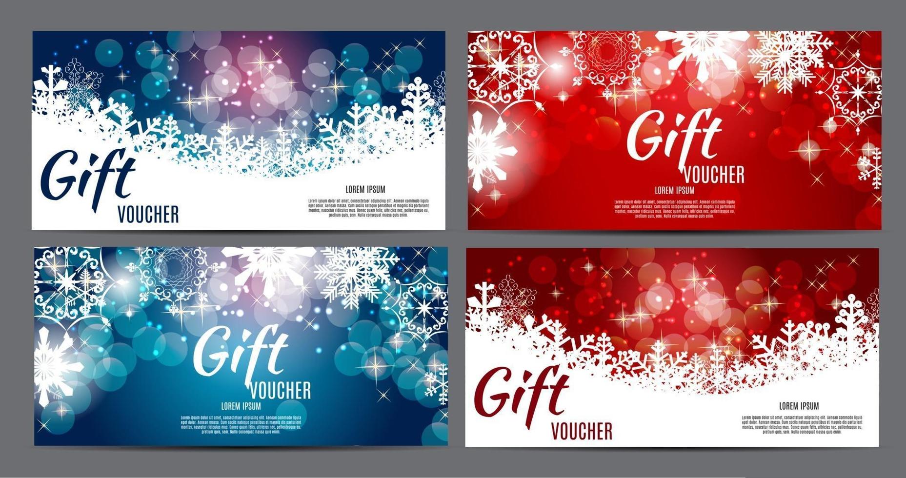 Christmas and New Year Gift Voucher, Discount Coupon Template vector