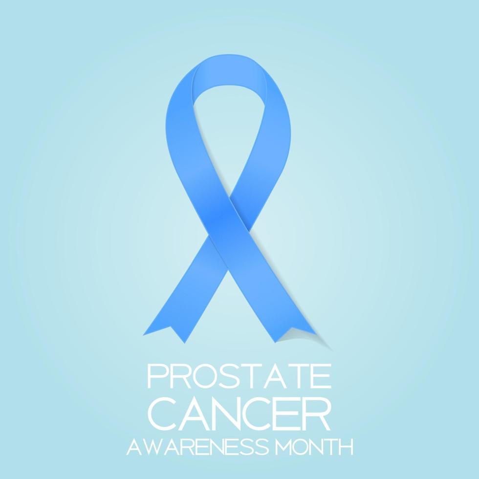 símbolo de la cinta azul del día mundial de concientización sobre el cáncer de próstata vector