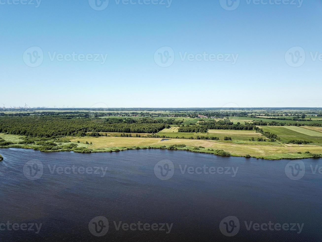 Sellstedter See lake and Ochsentriftmoor taken from above with drone. photo