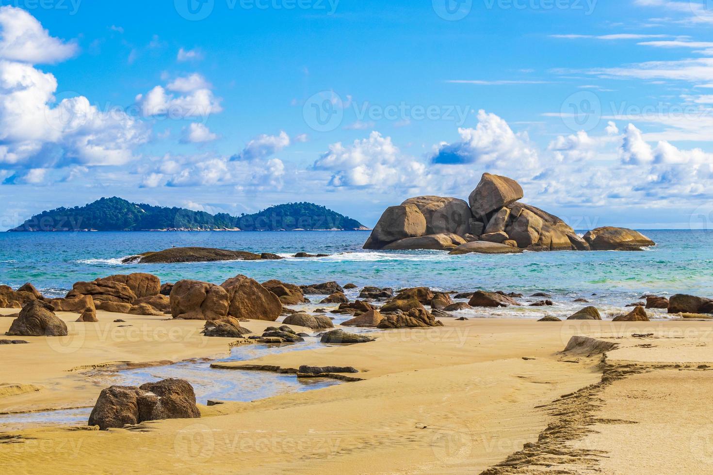 Rock formations boulders Ilha Grande Santo Antonio Beach Brazil. photo