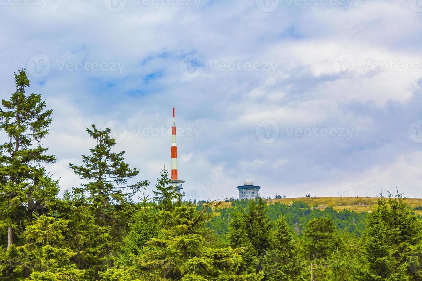 Landscape Panorama view from top of Brocken mountain Harz Germany photo