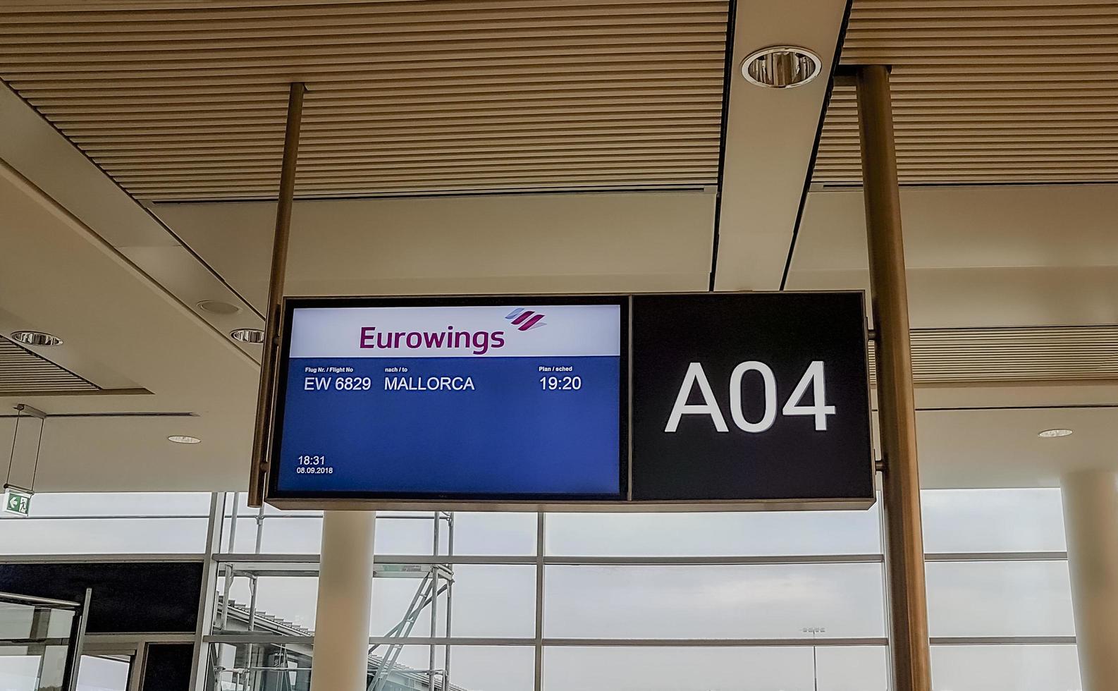 Bremen, Germany, 2021 - Eurowings Airlines boarding timetable photo