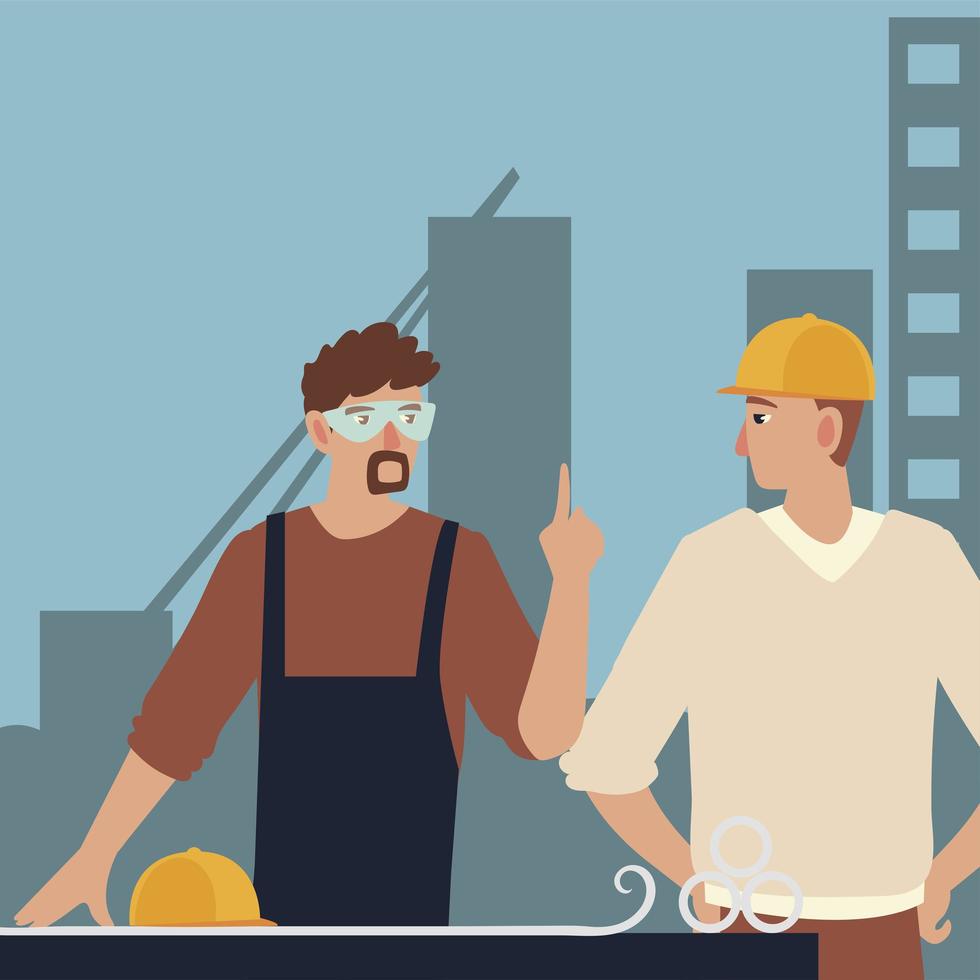 builders and architects, construction workers people teamwork vector