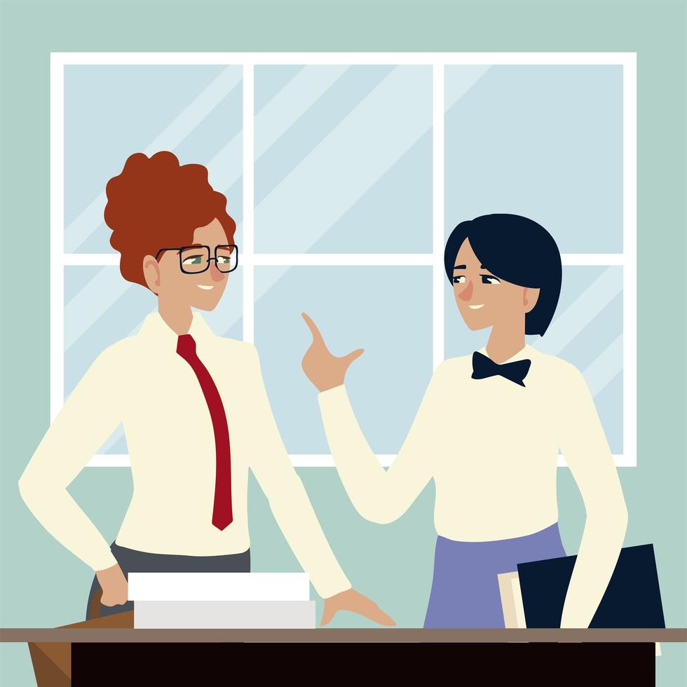 business people, women working with documents in the office vector