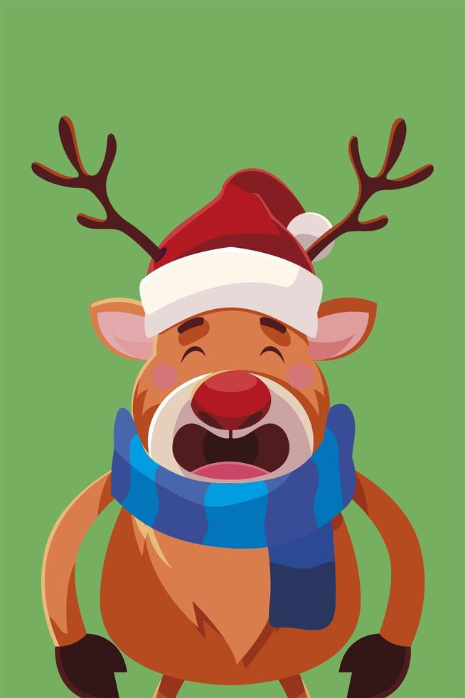 merry christmas reindeer vector design