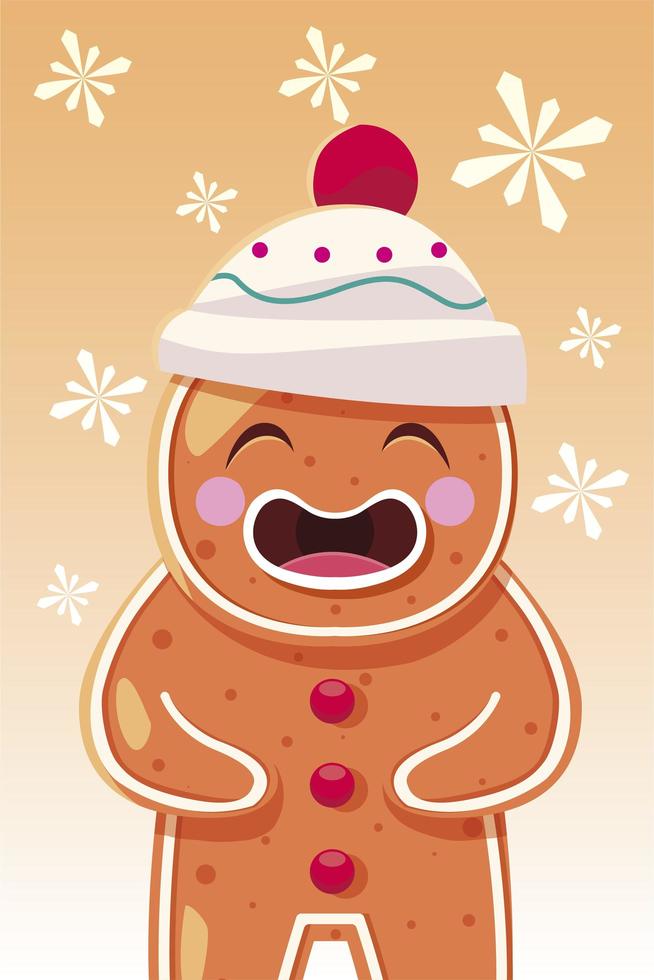 feliz navidad, pan de jengibre, vector, diseño vector