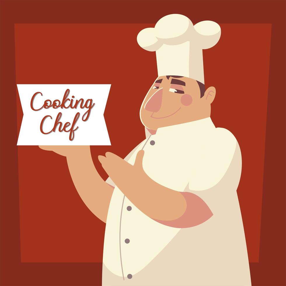 cooking chef lettering man worker restaurant vector