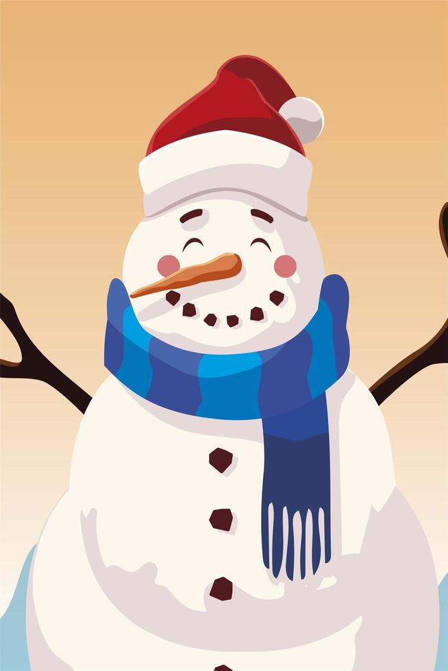 merry christmas snowman vector design